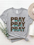 'Pray All Day' Short Sleeve Print T-Shirt - Celes Fashion